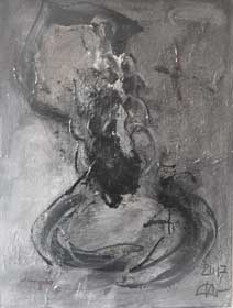 Skorpion schwarz, 60/80 cm, Malerei auf Leinwand, 2017